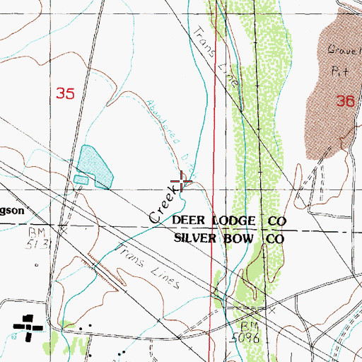 Topographic Map of Gregson Creek, MT