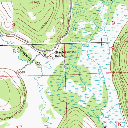 Topographic Map of Griffin Creek, MT