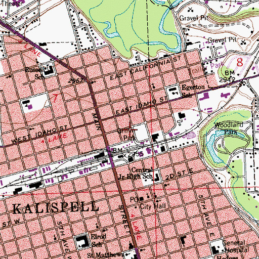 Topographic Map of Griffin Park, MT