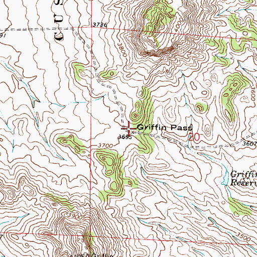 Topographic Map of Griffin Pass, MT