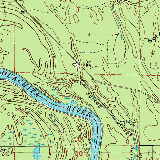 Topographic Map of Spring Slough, AR