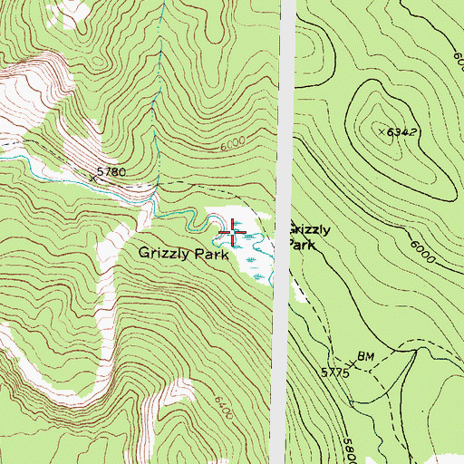 Topographic Map of Grizzly Park, MT