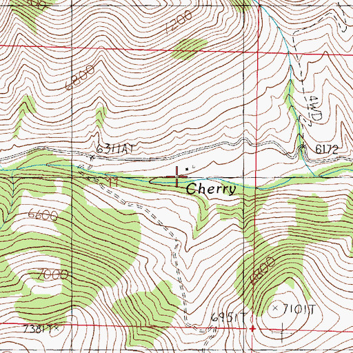Topographic Map of Gross Ranch, MT