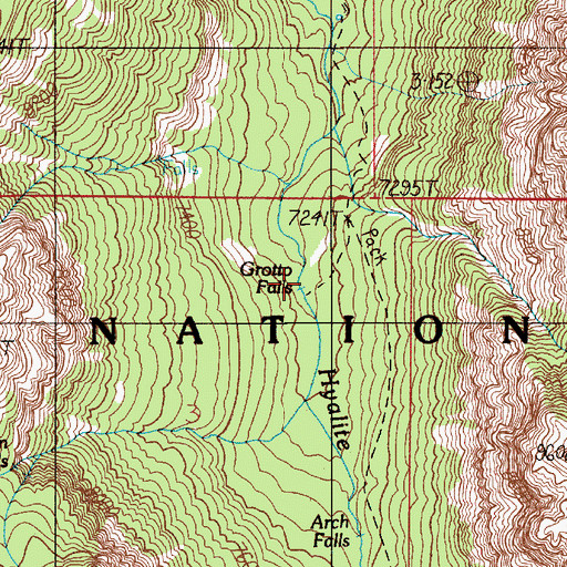 Topographic Map of Grotto Falls, MT
