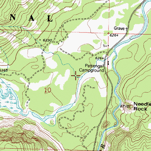 Topographic Map of Grouse Creek, MT