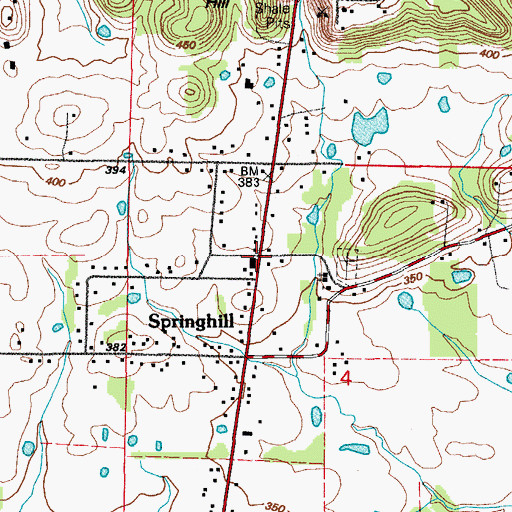 Topographic Map of Springhill, AR