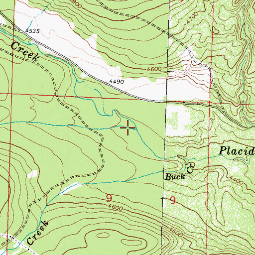 Topographic Map of Grouse Creek, MT