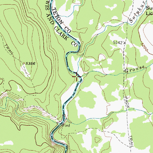 Topographic Map of Grouse Creek, MT