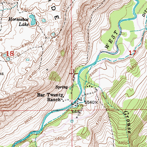Topographic Map of Grouse Creek, MT