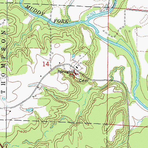 Topographic Map of Spring Hill Missionary Baptist Church, AR