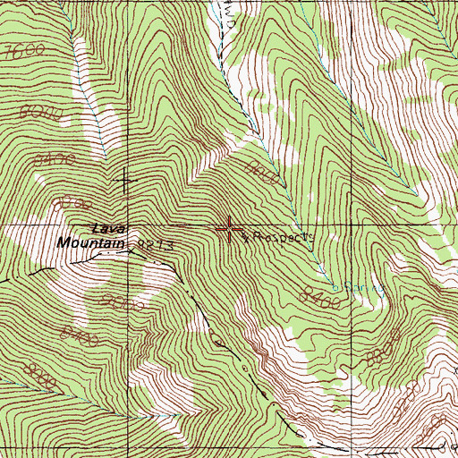 Topographic Map of Grouse Mine, MT