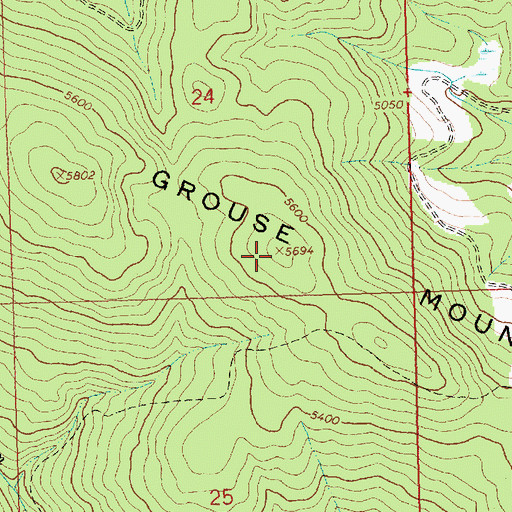 Topographic Map of Grouse Mountain, MT