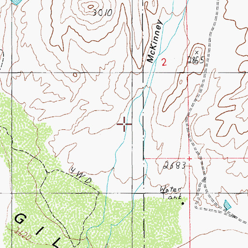 Topographic Map of McKinney Canyon, AZ