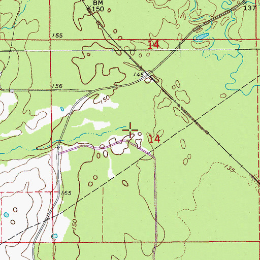 Topographic Map of Springhill Creek, AR