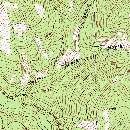 Topographic Map of Grush Gulch, MT