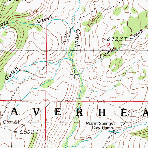Topographic Map of Gumbo Creek, MT