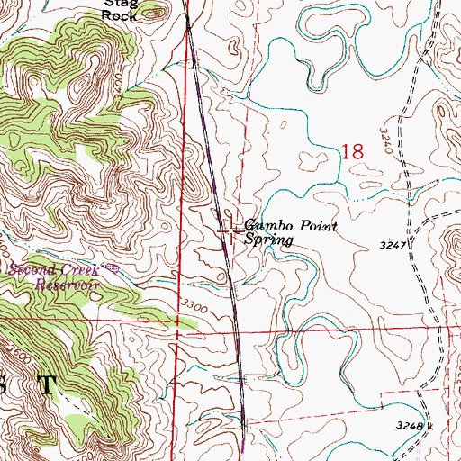 Topographic Map of Gumbo Point Spring, MT