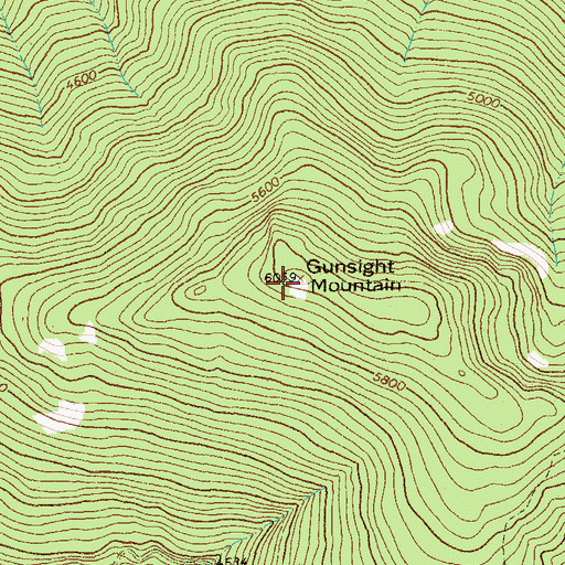 Topographic Map of Gunsight Mountain, MT