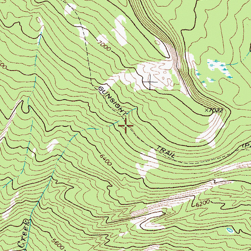 Topographic Map of Gunsight Trail, MT