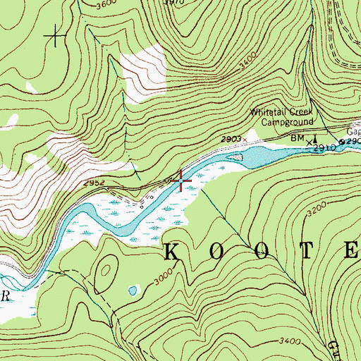 Topographic Map of Gus Creek, MT