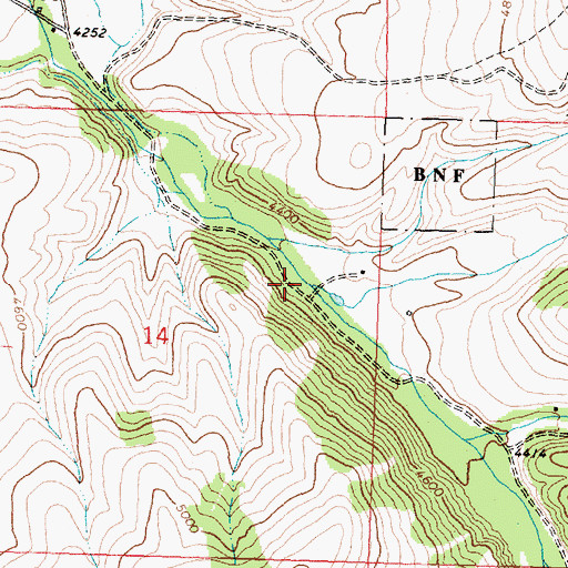 Topographic Map of Haacke Creek, MT