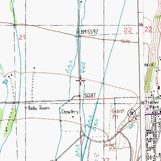 Topographic Map of Haara Ditch, MT