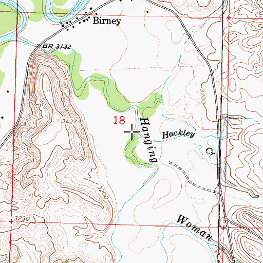 Topographic Map of Hackley Creek, MT