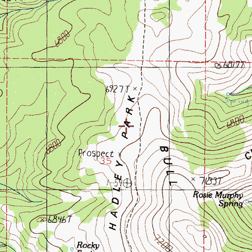 Topographic Map of Hadley Park, MT