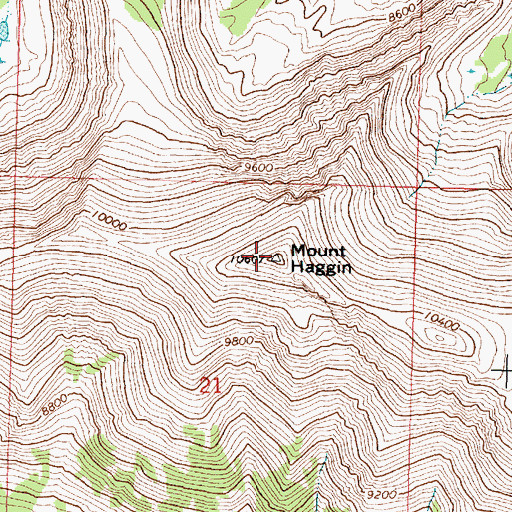 Topographic Map of Mount Haggin, MT