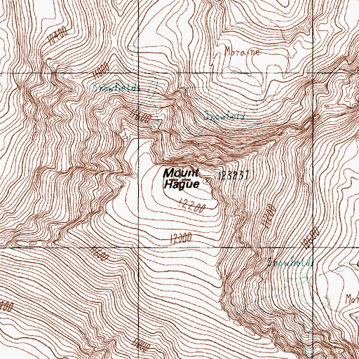 Topographic Map of Mount Hague, MT