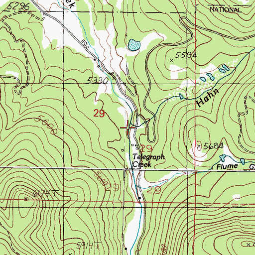 Topographic Map of Hahn Creek, MT