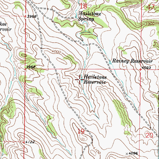Topographic Map of Hailstone Reservoir, MT