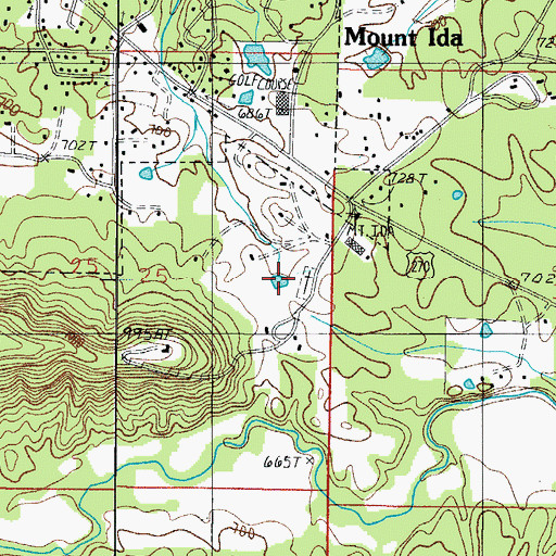 Topographic Map of Stanley Cemetery, AR