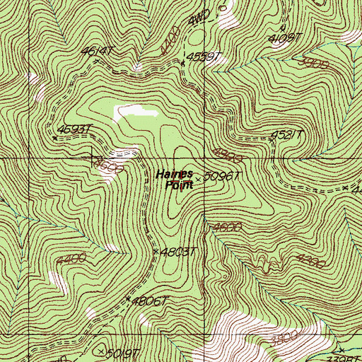 Topographic Map of Haines Point, MT
