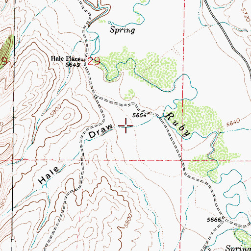 Topographic Map of Hale Draw, MT