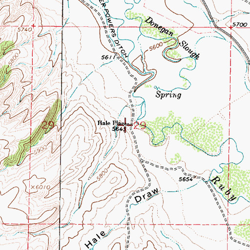 Topographic Map of Hale Place, MT