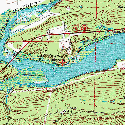 Topographic Map of Star of the West Public Use Area, AR