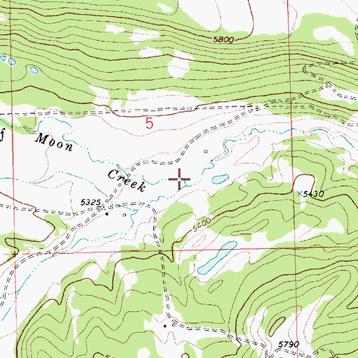 Topographic Map of Half Moon Creek, MT