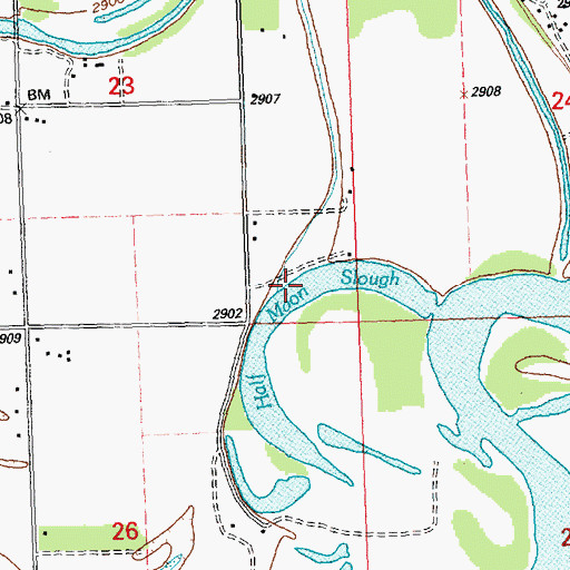 Topographic Map of Half Moon Slough, MT