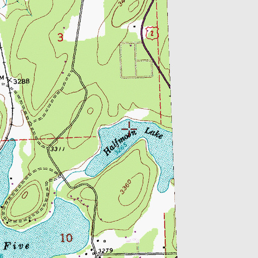 Topographic Map of Halfmoon Lake, MT