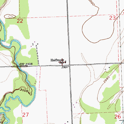 Topographic Map of Halfmoon School (historical), MT