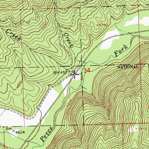 Topographic Map of Halford Creek, MT