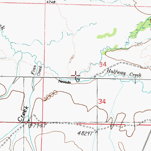 Topographic Map of Halfway Creek, MT