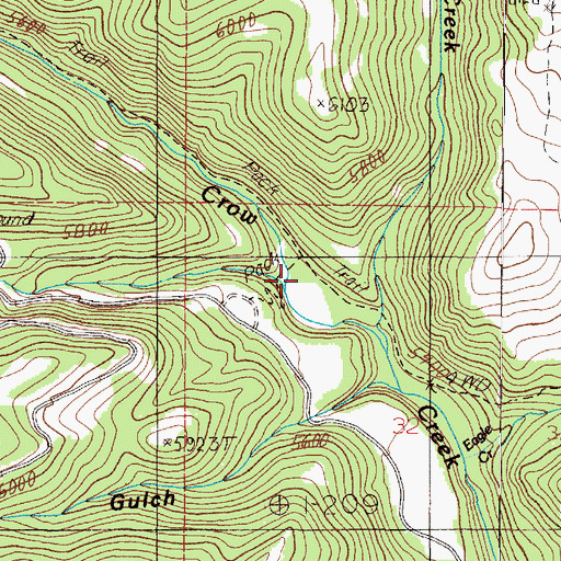 Topographic Map of Hall Creek, MT