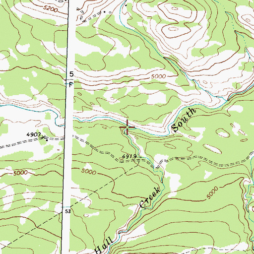 Topographic Map of Hall Creek, MT
