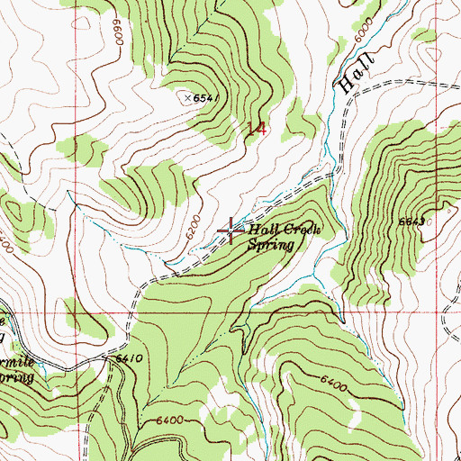 Topographic Map of Hall Creek Spring, MT