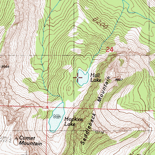 Topographic Map of Hall Lake, MT