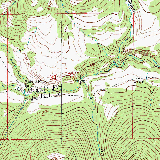 Topographic Map of Halzell Coulee, MT