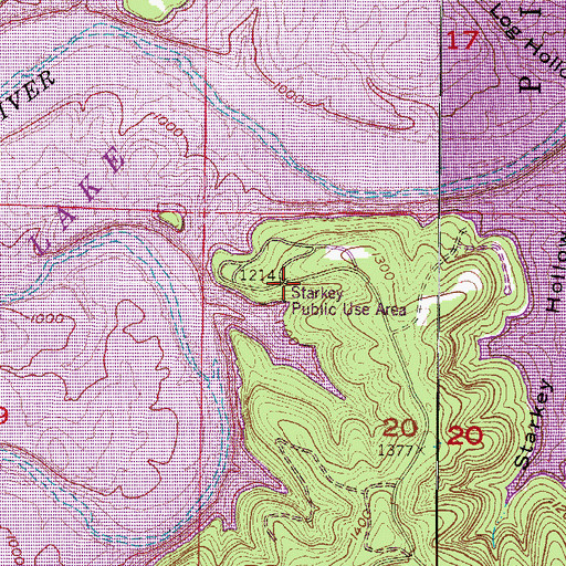 Topographic Map of Starkey Public Use Area, AR