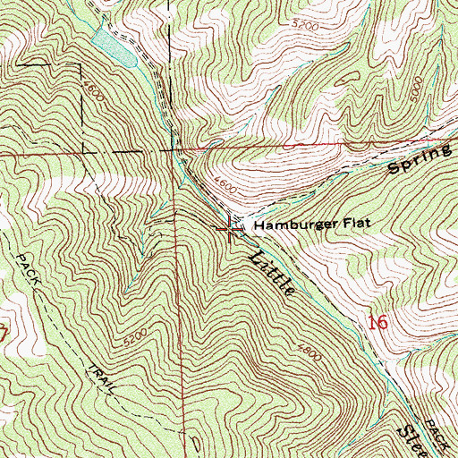 Topographic Map of Hamburger Flat, MT